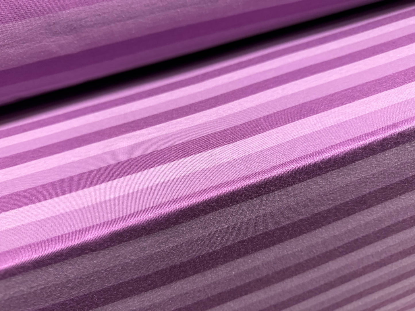 Viscose blend single jersey fabric, per metre - stripe - lilac & lavender