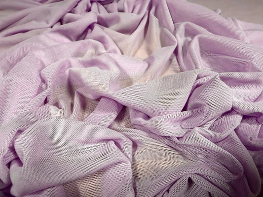 Power mesh net stretch spandex fabric, per metre - plain - wisteria lilac