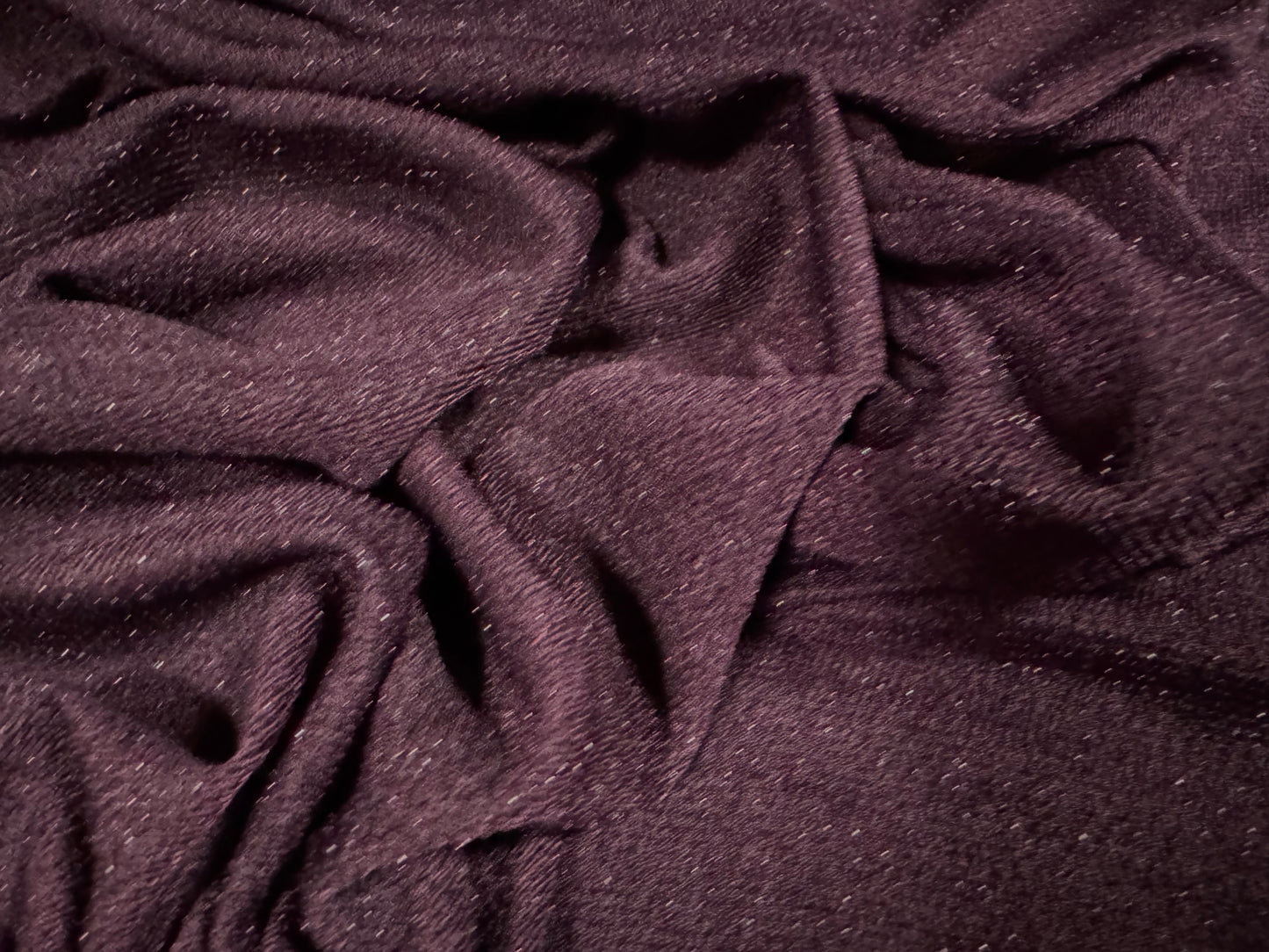 Super stretch metallic sparkle single jersey fashion fabric, per metre - plum