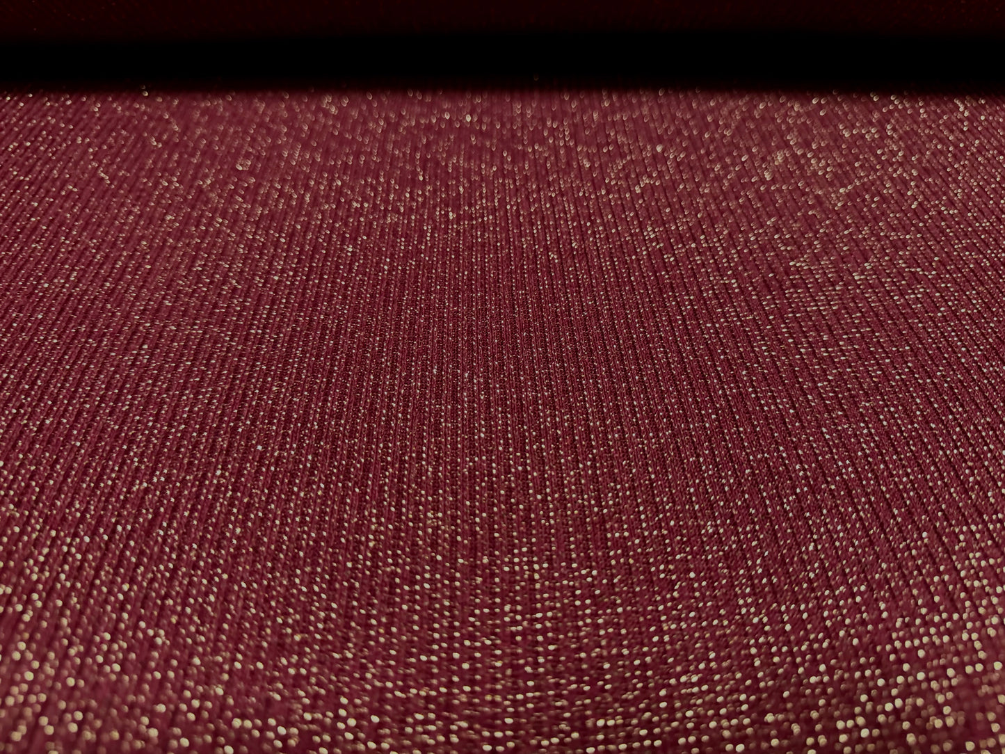 Metallic ribbed knitwear jersey fabric, per metre - wine & gold lurex