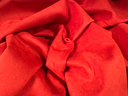 Scuba suede stretch spandex double jersey dress fabric, per metre - plain - cayenne