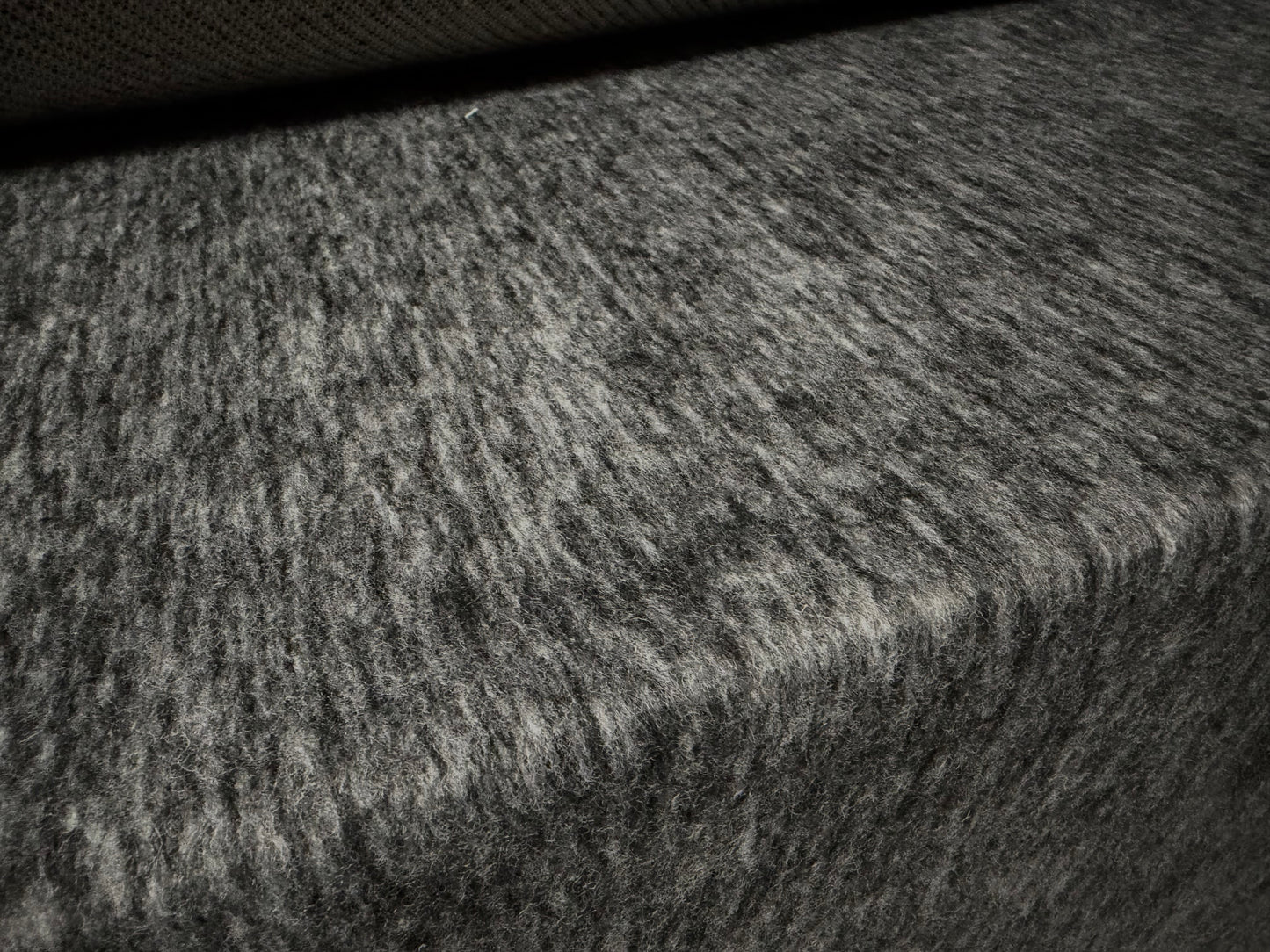 Wool faux fur fabric, per metre - melange - grey