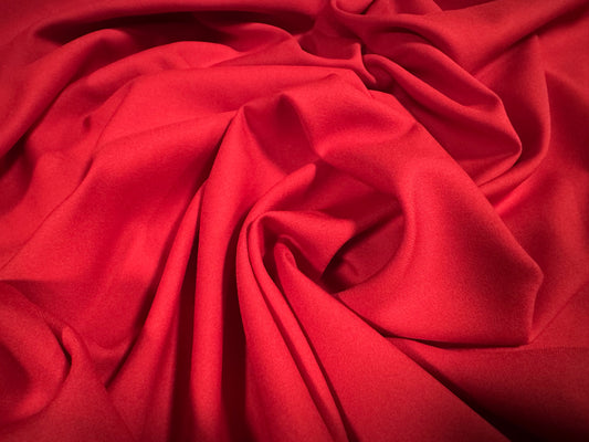 Stretch pongee woven dress fabric, per metre - plain - red