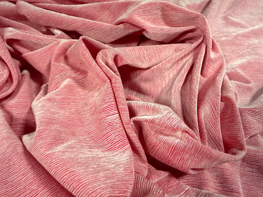 Slinky stretch spandex jersey fabric, per metre - melange - pink