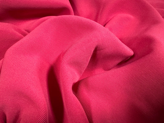 Fine ottoman rib stretch double jersey fabric , per metre - plain - cerise pink