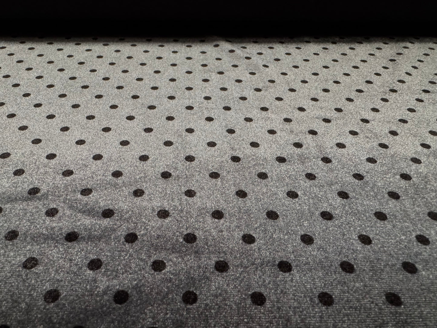 Spandex velvet stretch dress fabric, per metre - spot print - grey