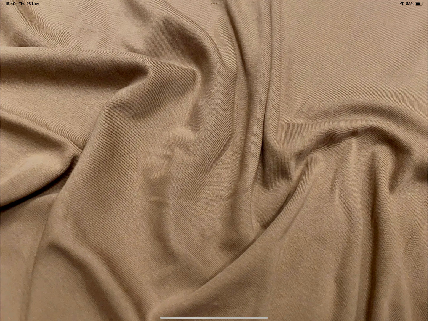 Tubular cotton interlock soft jersey fabric, per metre - plain - brown