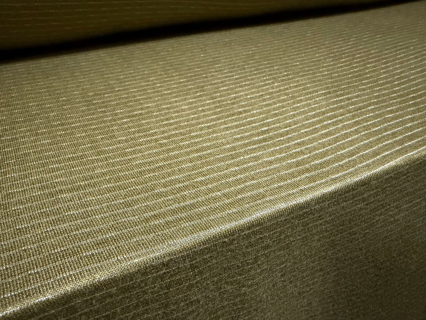 Ponte Roma double jersey fabric, per metre - pinstripe - dual face - khaki