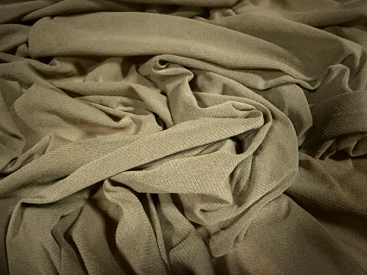 Stretch lightweight helenca mesh fabric, per metre - plain - Khaki green