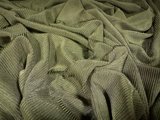 Fine shiny rib stretch spandex jersey fabric, per metre - plain - cactus green