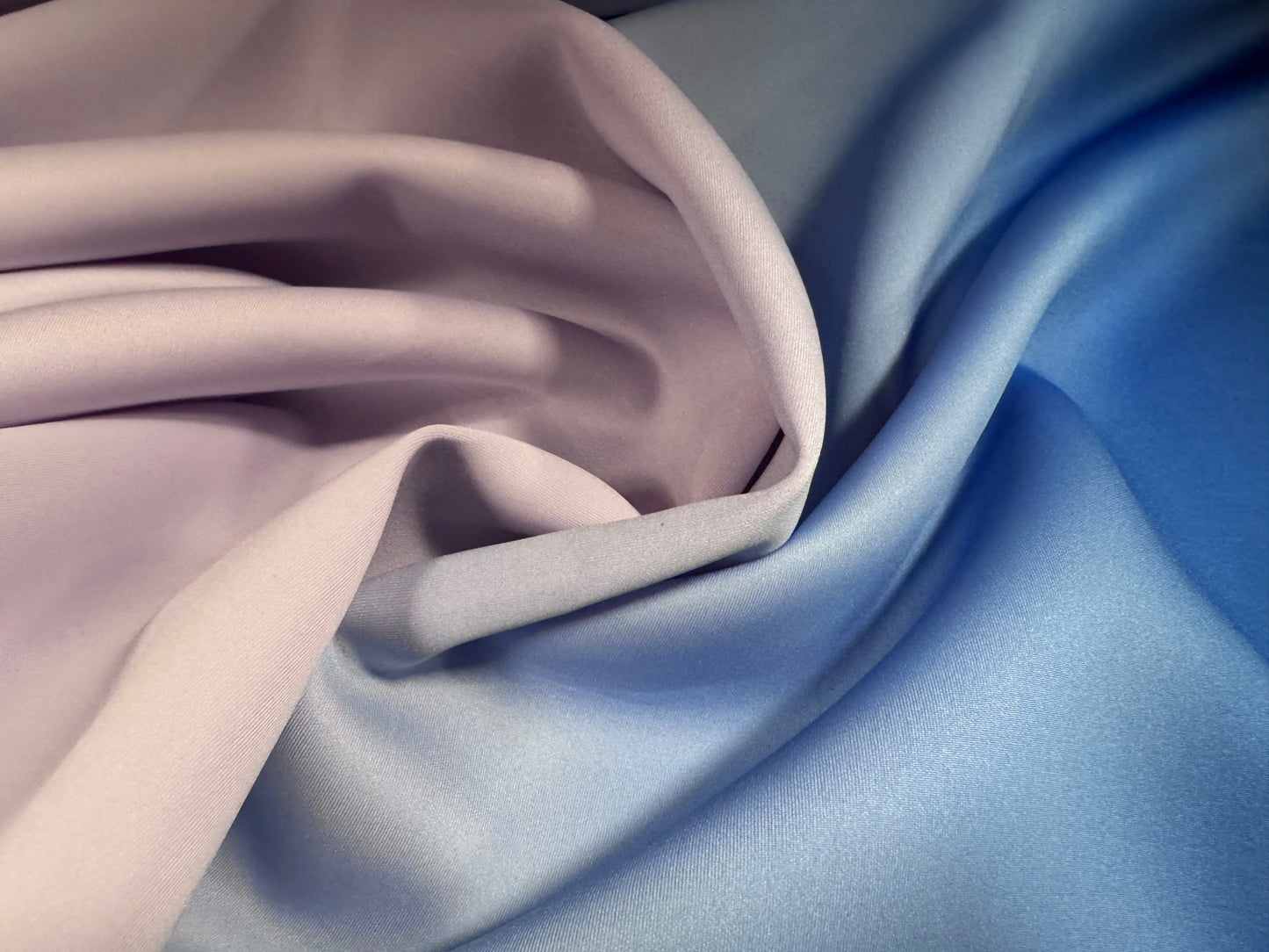 Sandwich Scuba bonded double jersey fabric, per metre - ombré print - lavender to blue
