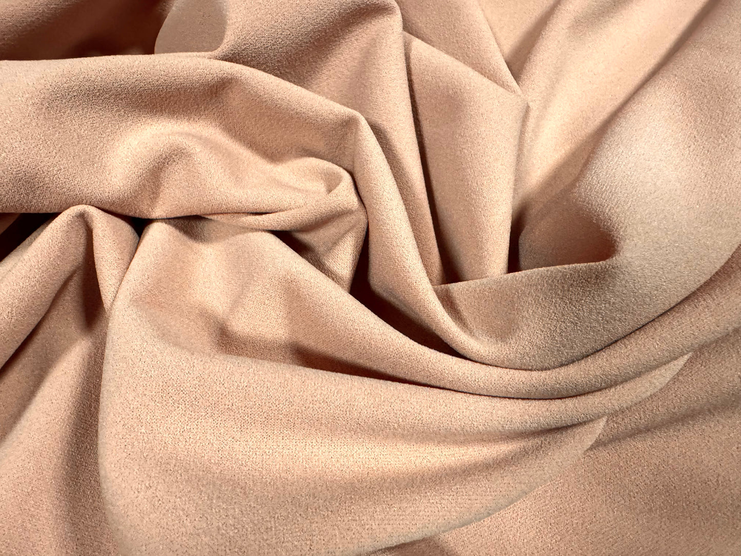 Scuba crepe stretch spandex double jersey fabric, per metre - plain - nude