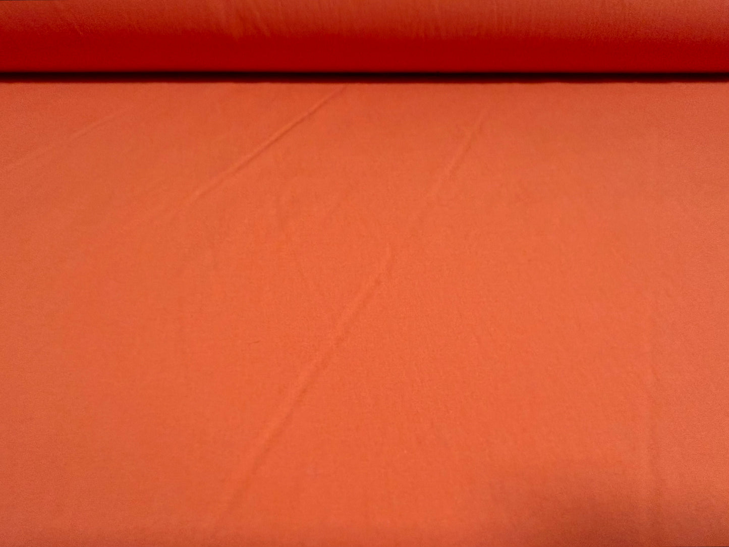 Washed cotton plain weave fabric, per metre - burnt orange