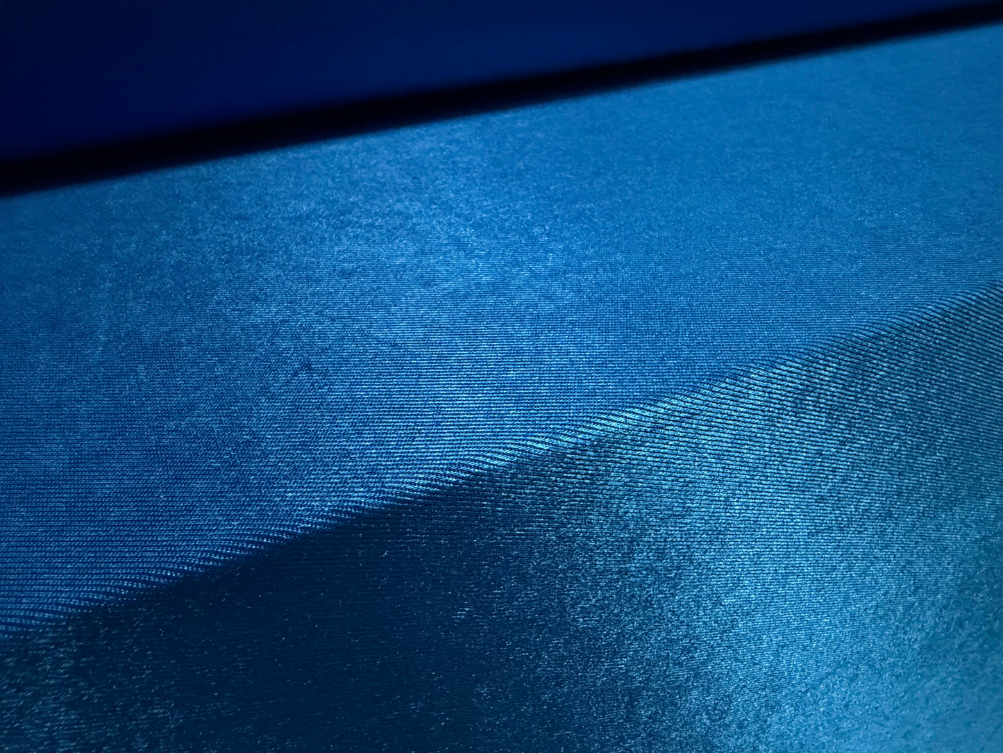 Stretch satin activewear jersey fabric, per metre - plain - cobalt blue
