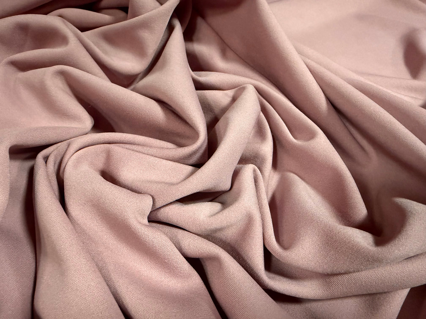 Scuba stretch spandex double jersey fabric, per metre - plain - dusky pink