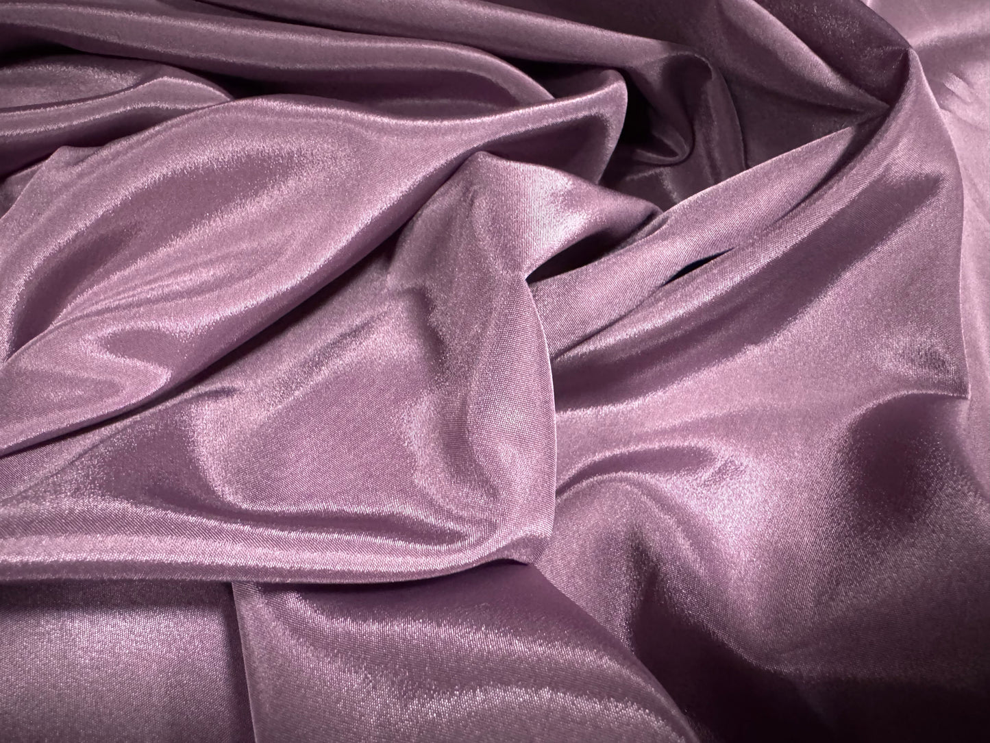 Crepe de chine woven dress fabric, per metre - plain - mauve