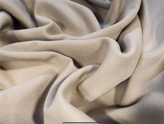 Scuba crepe stretch spandex double jersey fabric, per metre - plain - stone