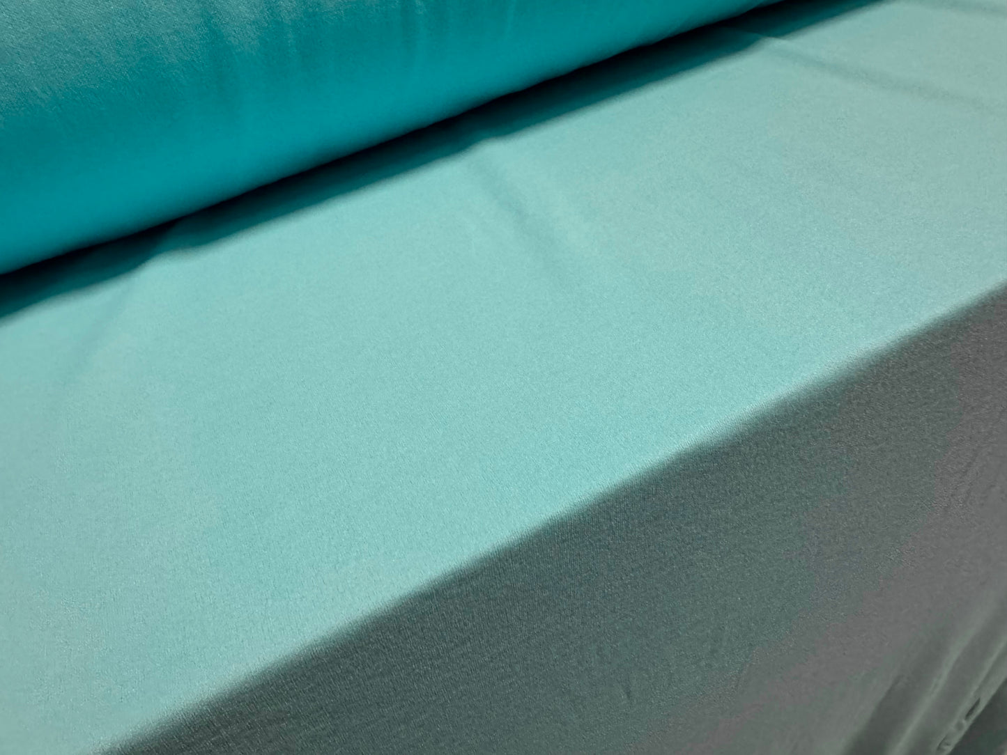 Single jersey mousse fashion fabric, per metre - plain - turquoise