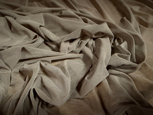 Power mesh net stretch spandex fabric, per metre - plain - smoke
