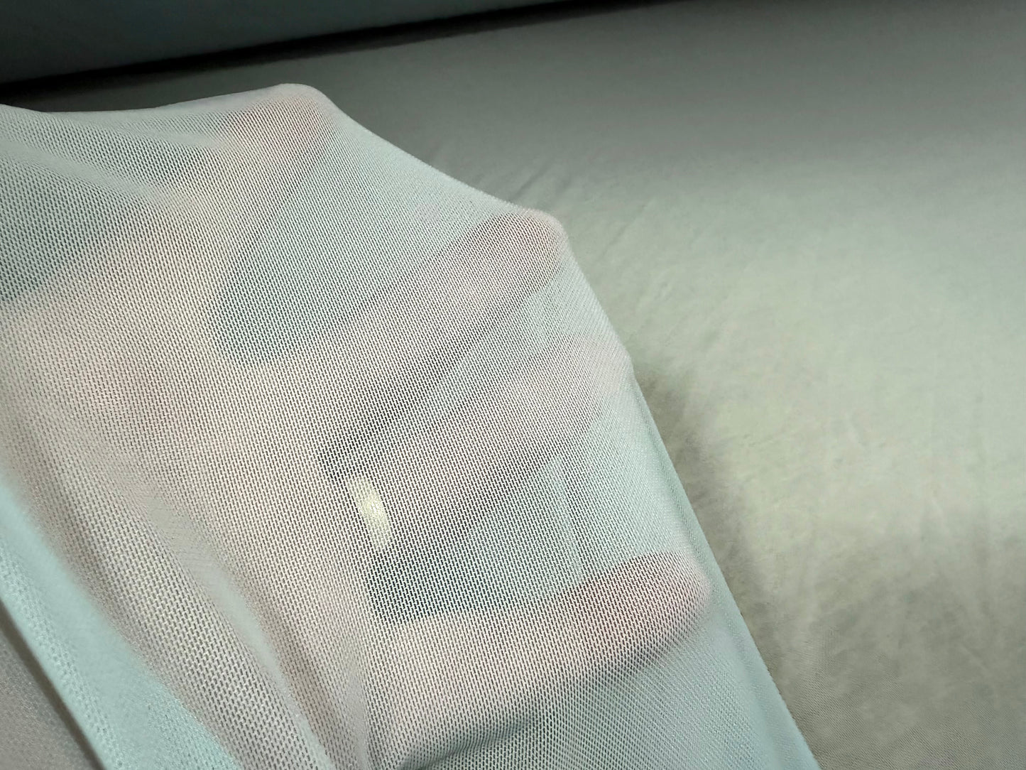 Power mesh net stretch spandex fabric, per metre - plain - pale duck egg
