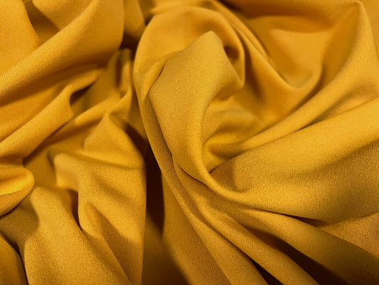 Scuba crepe stretch spandex double jersey fabric, per metre - plain - saffron