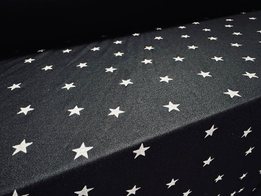 Valentino crepe stretch spandex jersey fabric - per metre - stars print - black & white