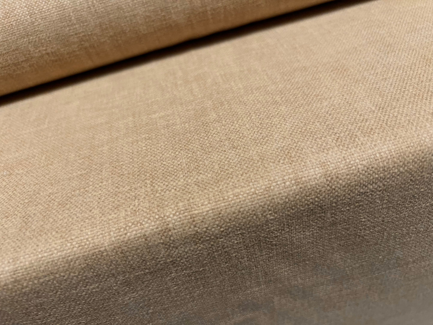 Linen mix home furnishing fabric, per metre - plain - stone