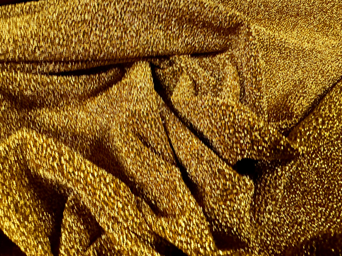 Metallic lurex stretch spandex jersey fabric, per metre - gold on black