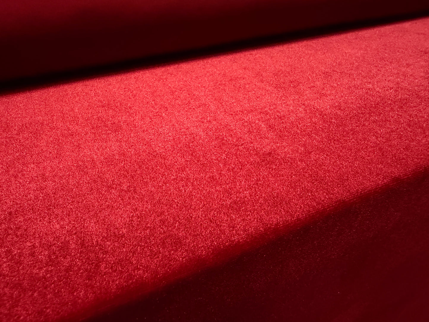 Spandex velvet stretch dress fabric, per metre - plain - deep scarlet