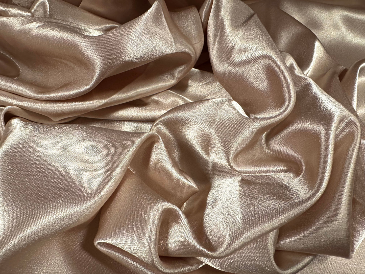 Crepe back sateen woven dress fabric, per metre - plain - skin tone