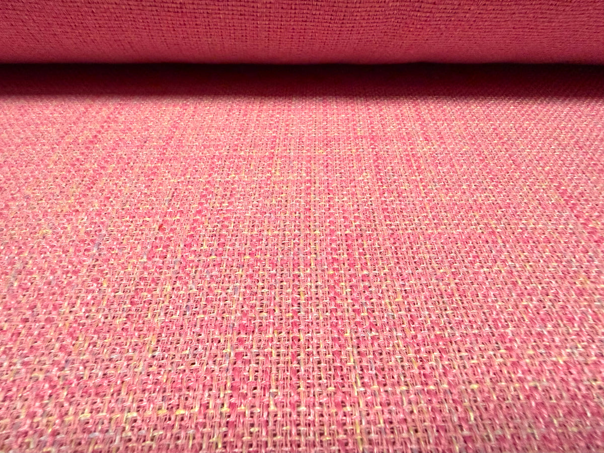 Heavyweight wool fabric, per metre - basketweave melange - pink