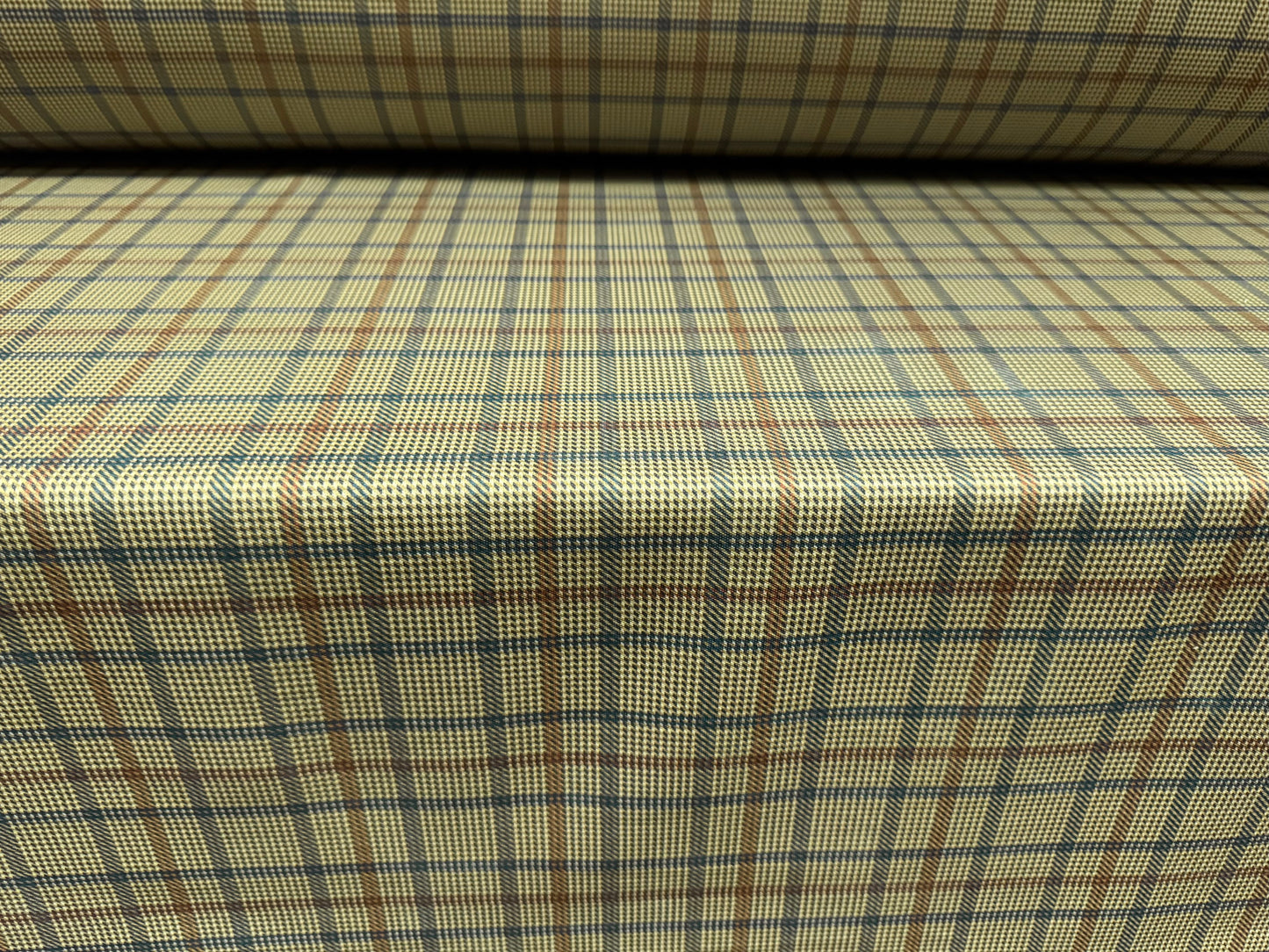 Double jersey upholstery fabric, per metre - British plaid - antique sage