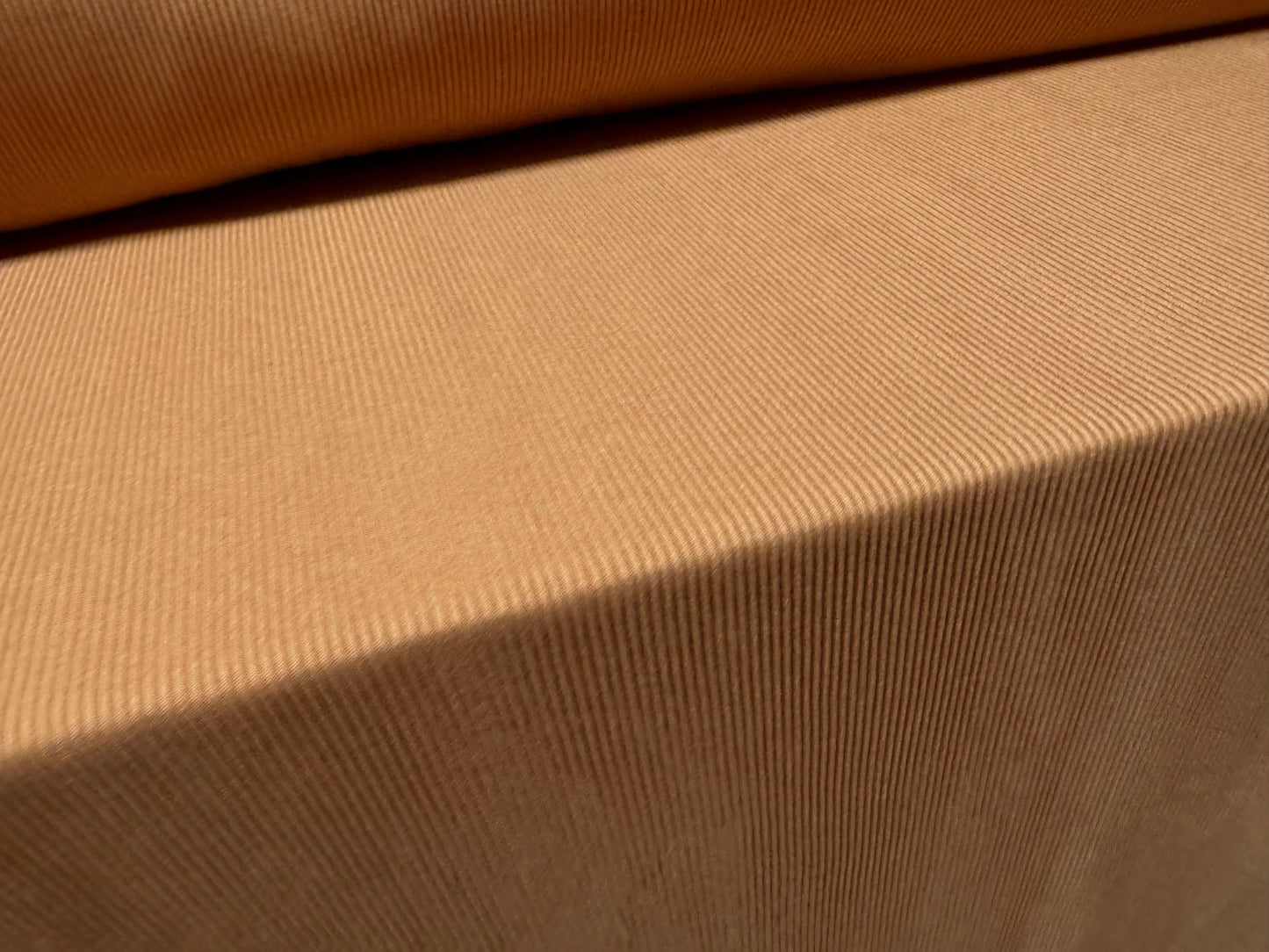 Fine ribbed spandex stretch jersey fabric, per metre - plain - biscuit