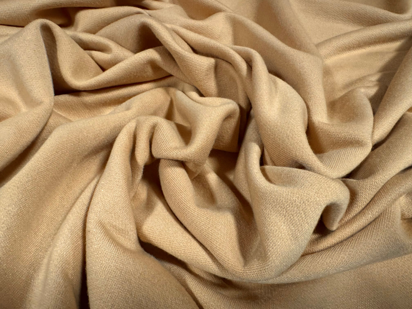 French Terry loopback sweatshirt fabric, per metre - plain - biscuit