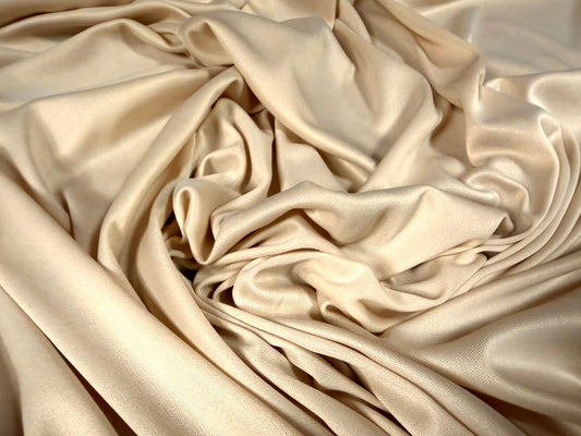 Single jersey fashion fabric, per metre - plain - clotted cream