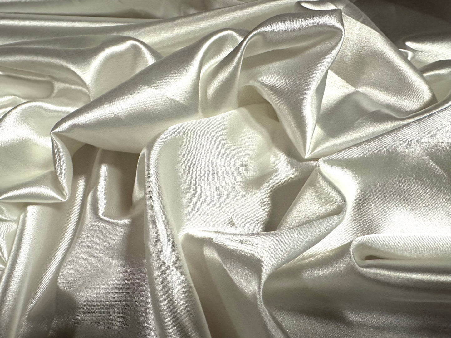 Silky Stretch charmeuse satin dress fabric, per metre - plain - ivory