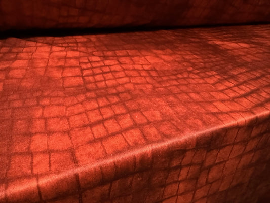 Single jersey fashion fabric, per metre - Crocodile animal print - rust