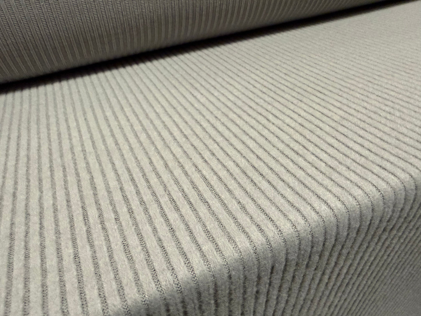Knitwear rib jersey fabric, per metre - solid - grey