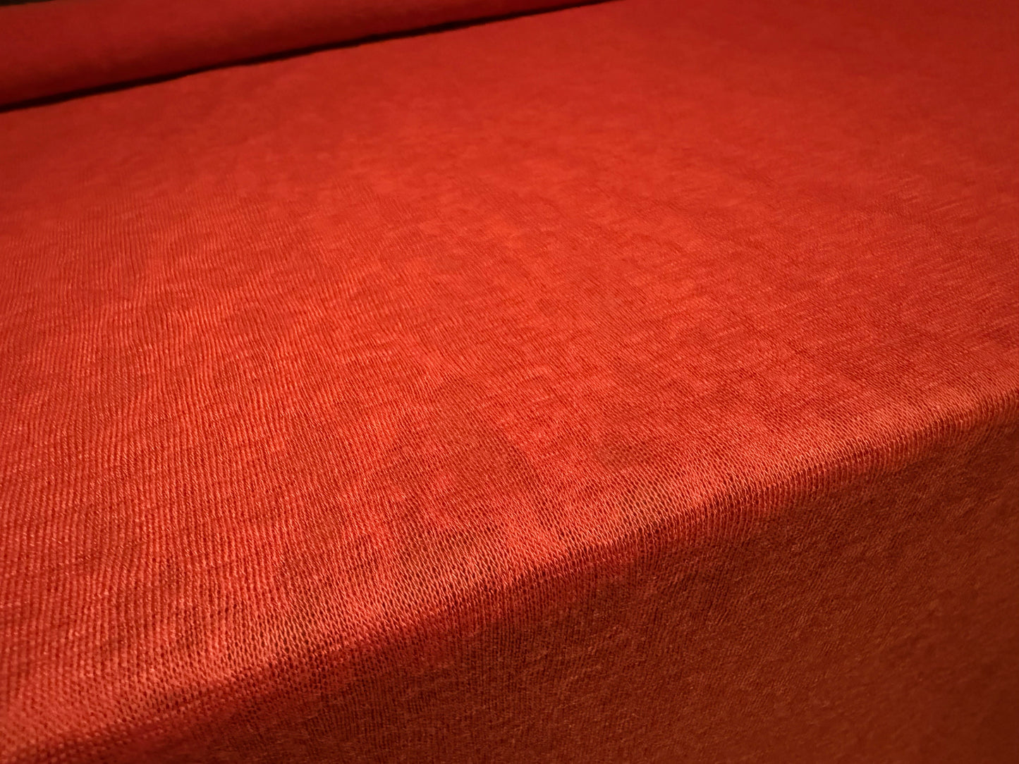 Linen look single jersey fashion fabric, per metre - plain - burnt orange