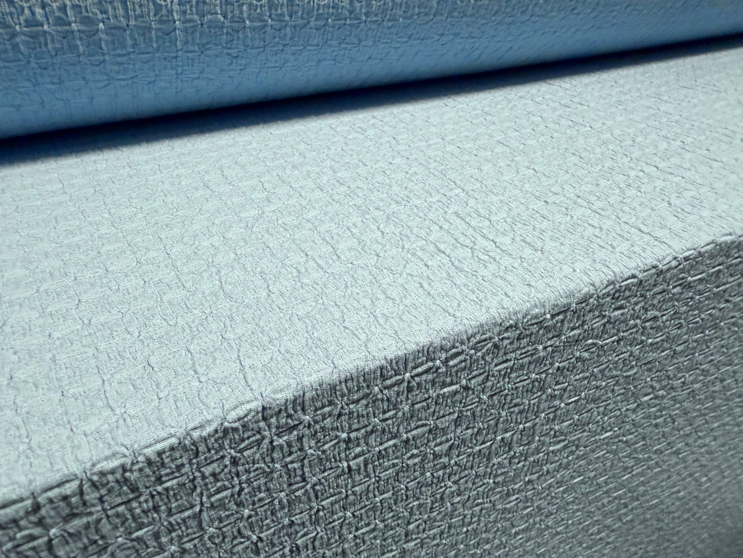 Stretch cloqué jacquard woven fashion fabric, per metre - sky blue