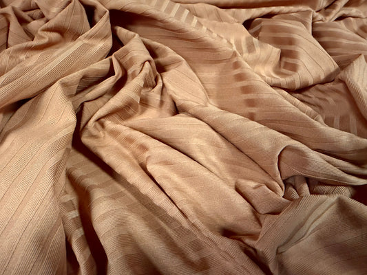 Stretch spandex rib jersey knit fabric, per metre - plain - toasted peach