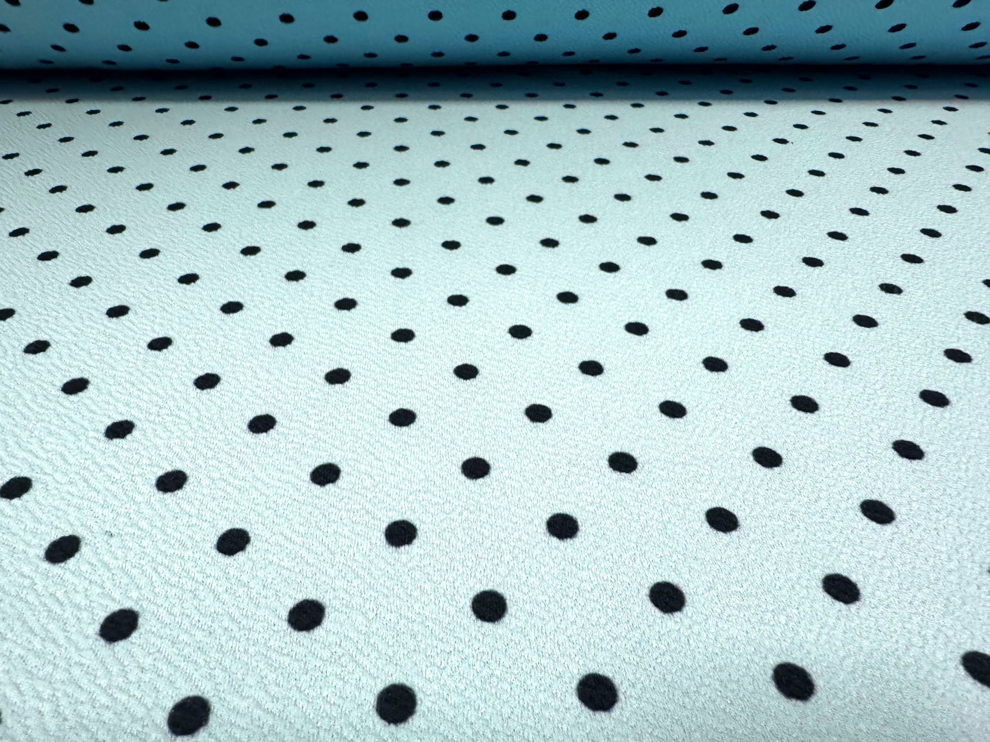 Scuba textured ‘Liverpool’ stretch spandex jersey fabric, per metre - spot print - sky blue