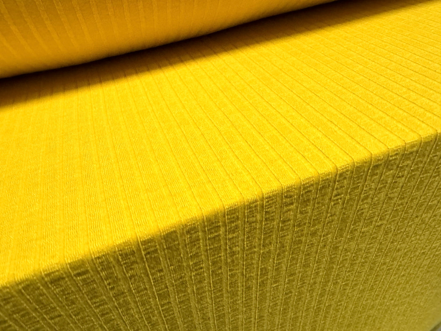 Soft Stretch spandex rib jersey fabric, per metre - plain - bright yellow