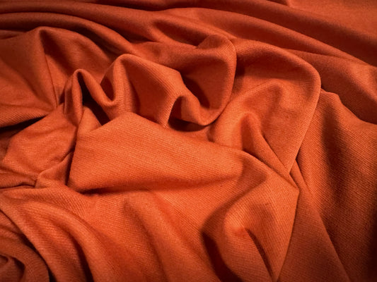 Ponte Roma stretch double jersey knit fabric, per metre - plain - terracotta