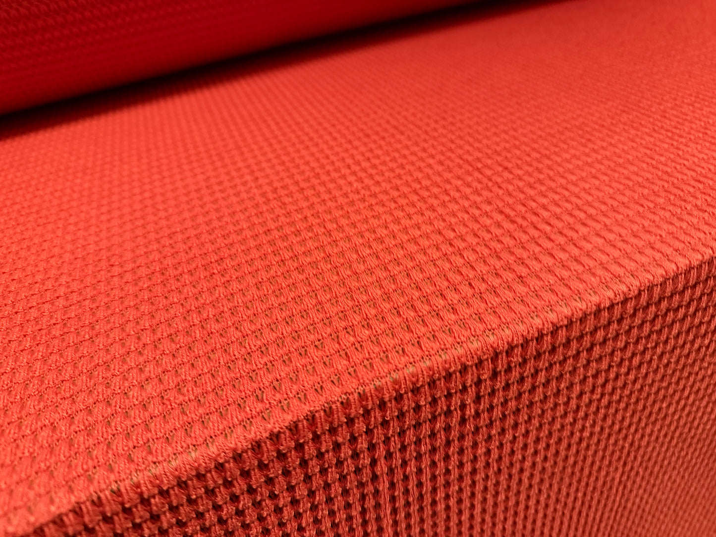 Crochet knit jersey fabric, per metre - plain - burnt orange