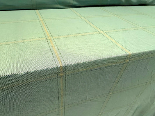 Power mesh net stretch spandex fabric, per metre - check print - mint green