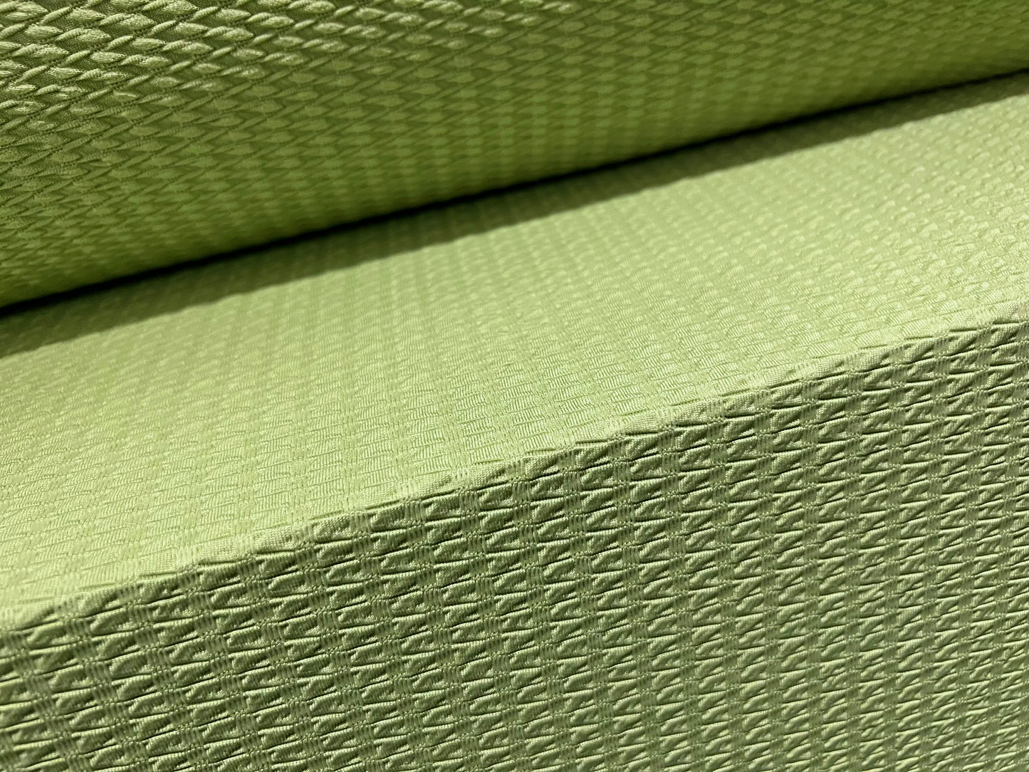 Double jersey knit stretch spandex fabric, per metre - jacquard - apple green