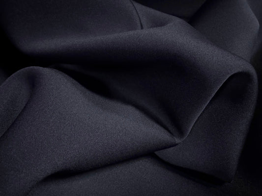Sandwich scuba crepe spandex double jersey fabric, per metre - plain - dark navy blue
