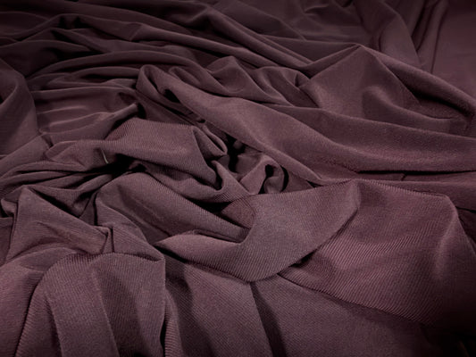 Stretch spandex ITY single jersey fabric, per metre - plain - dark plum
