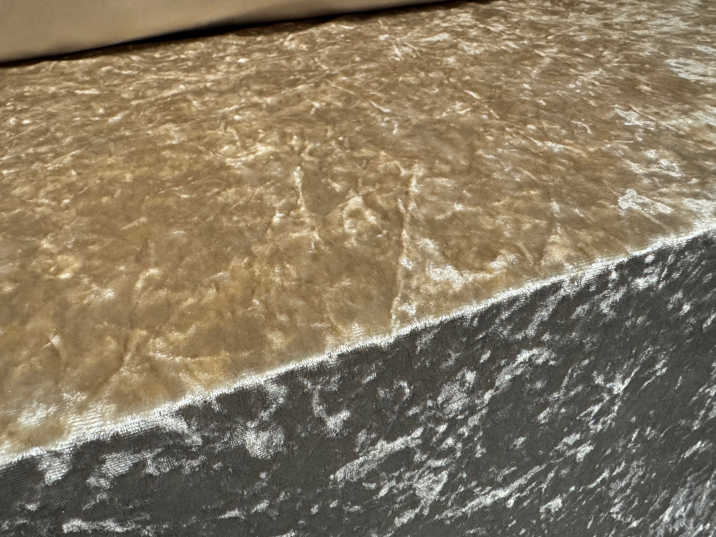 Spandex velvet stretch dress fabric, per metre - marbled - champagne